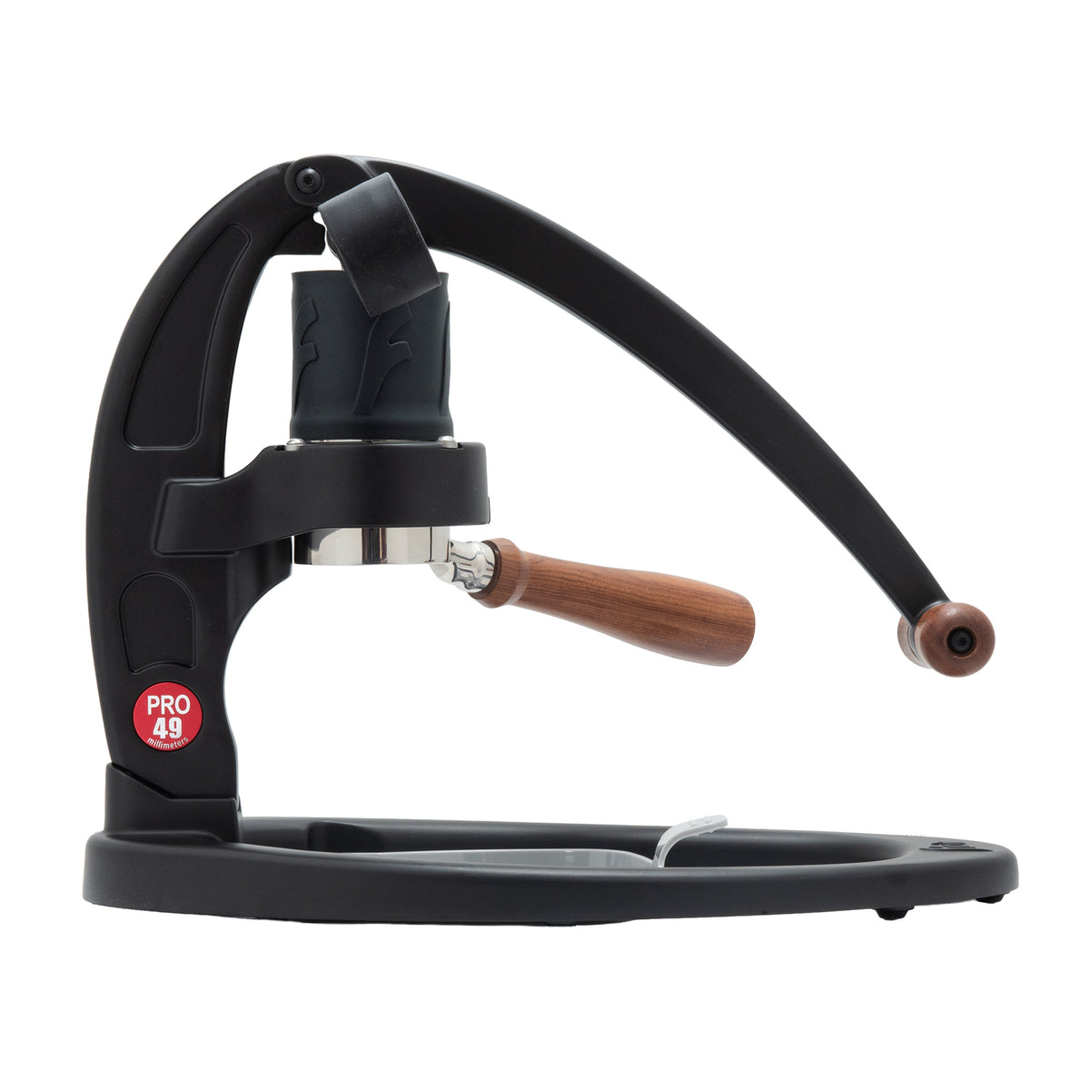 Flair 49 PRO manual espresso machine on a white background, shown from the side profile