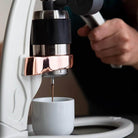 Flair PRO manual espresso maker brewing with the stainless steel spout