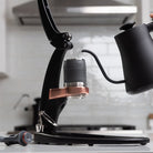 Flair PRO 3 Black with brew water being added 